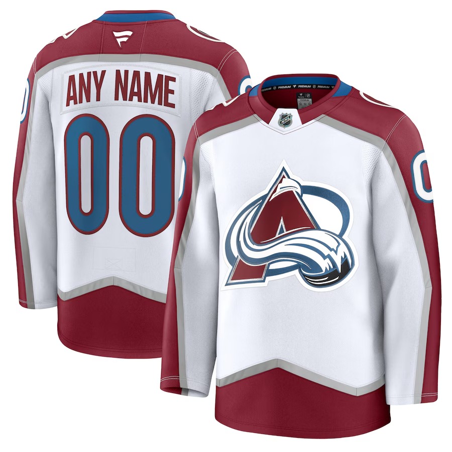 Men's Colorado Avalanche Fanatics White Away Premium Custom Jersey