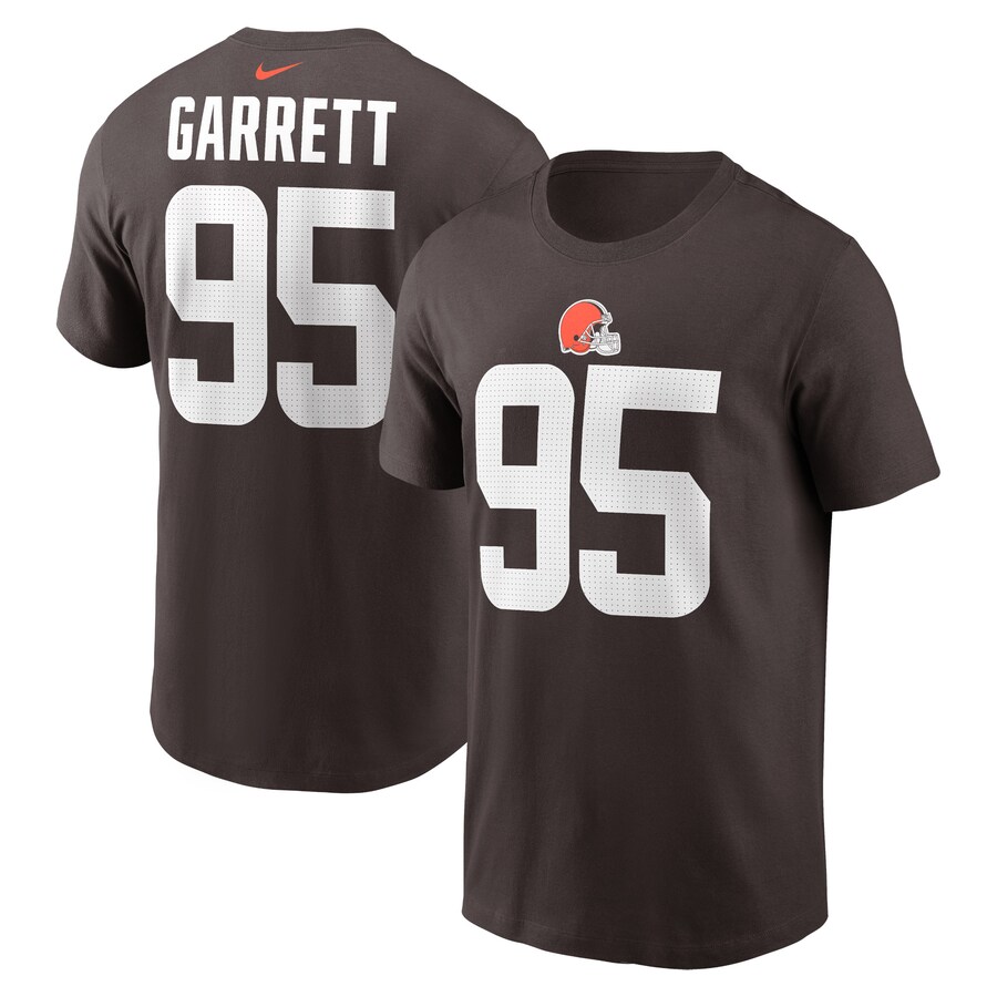 Men's Cleveland Browns Myles Garrett Nike Brown Player Name & Number T-Shirt