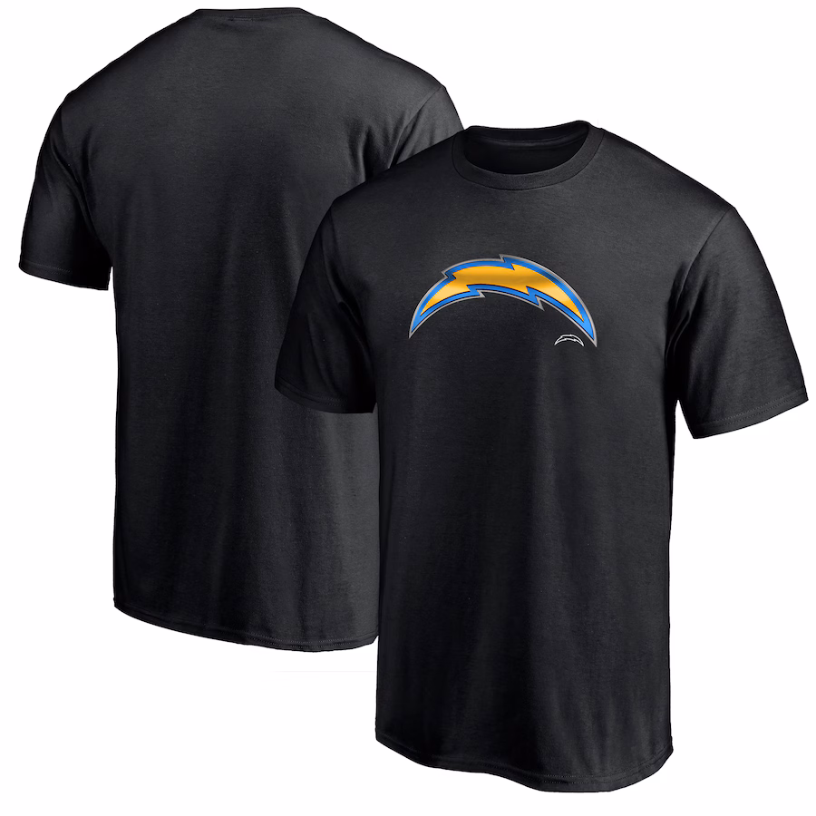 Men's Los Angeles Chargers Black Midnight Mascot Logo T-Shirt