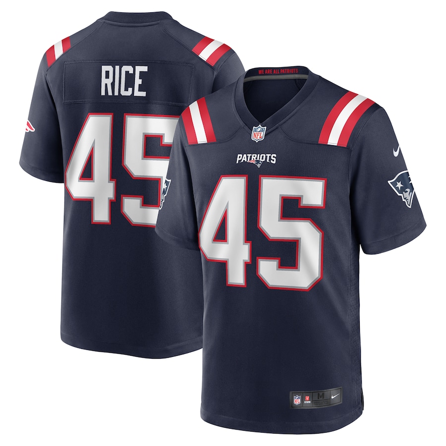Men's New England Patriots Monty Rice Nike Navy Game Jersey