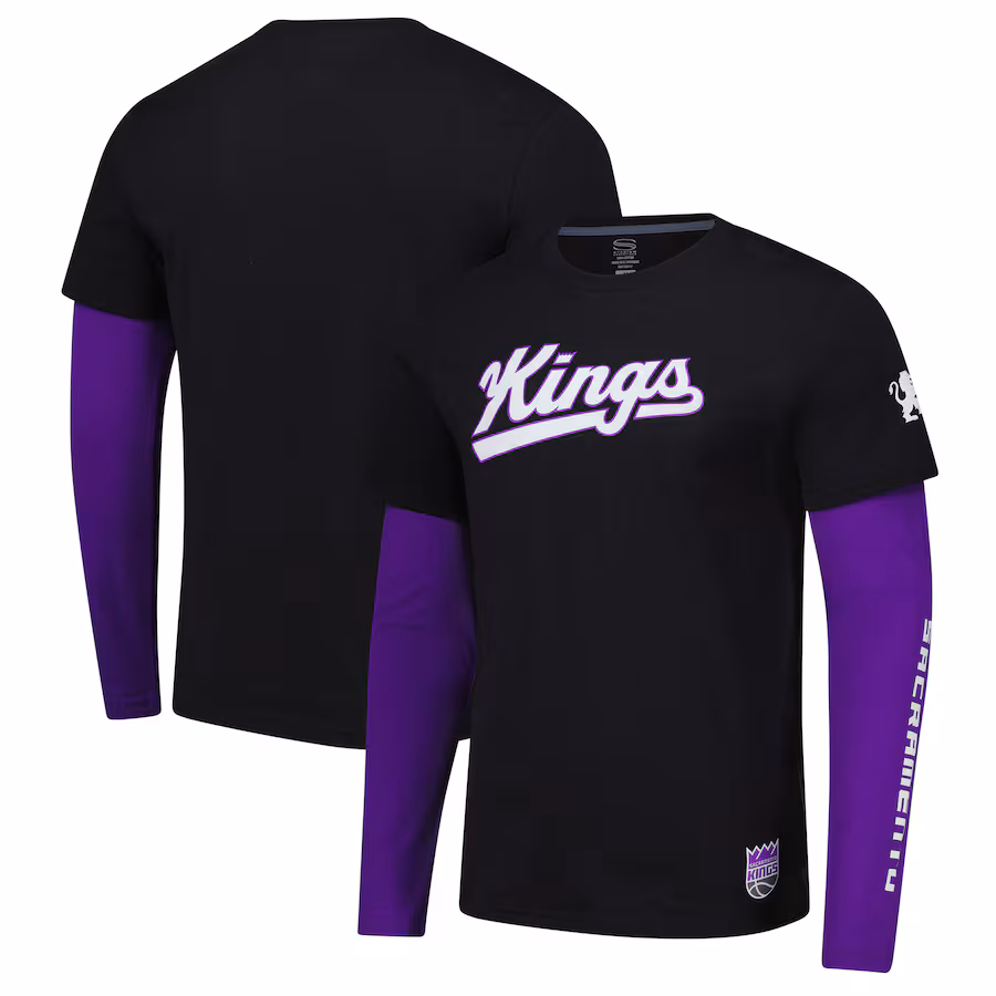 Unisex Sacramento Kings Stadium Essentials Black Spectator 2fer Long Sleeve  T-Shirt