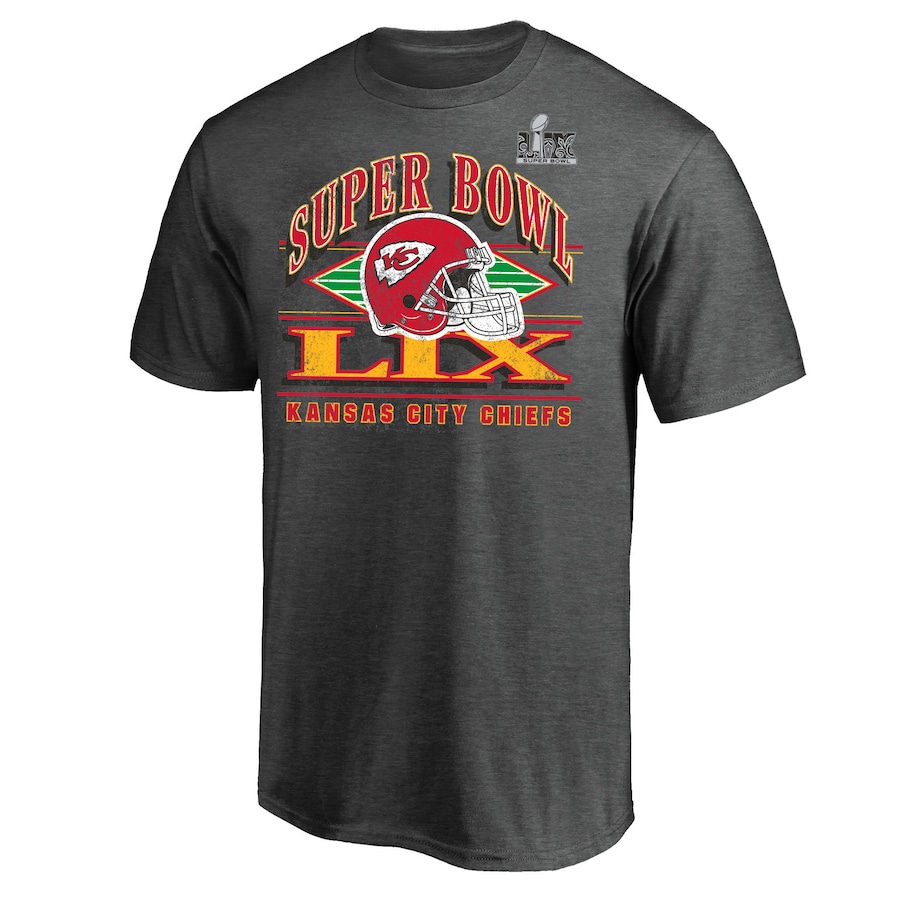 Men's Kansas City Chiefs  Fanatics Heather Gray Super Bowl LIX Big & Tall Our Pastime T-Shirt