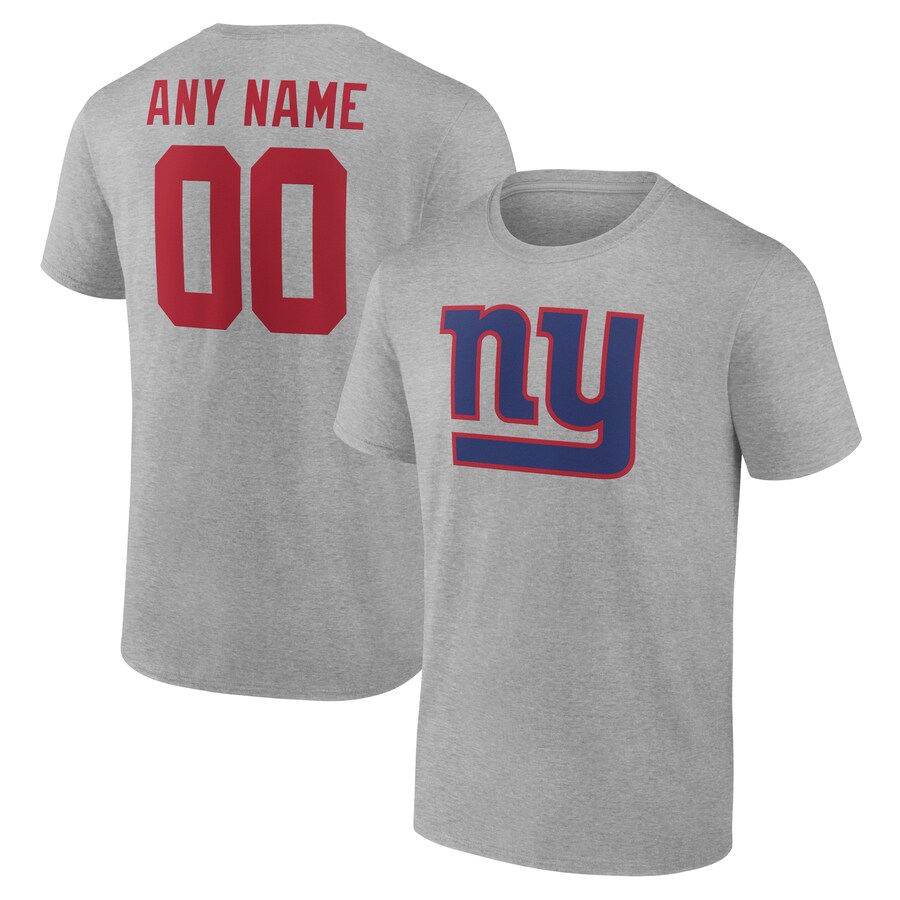 Men's New York Giants  Gray Team Authentic Custom T-Shirt