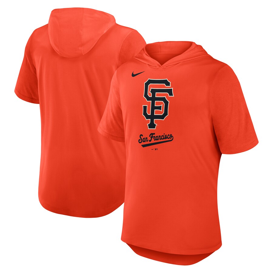 Men's San Francisco Giants Nike Orange Tri-Blend Hoodie T-Shirt