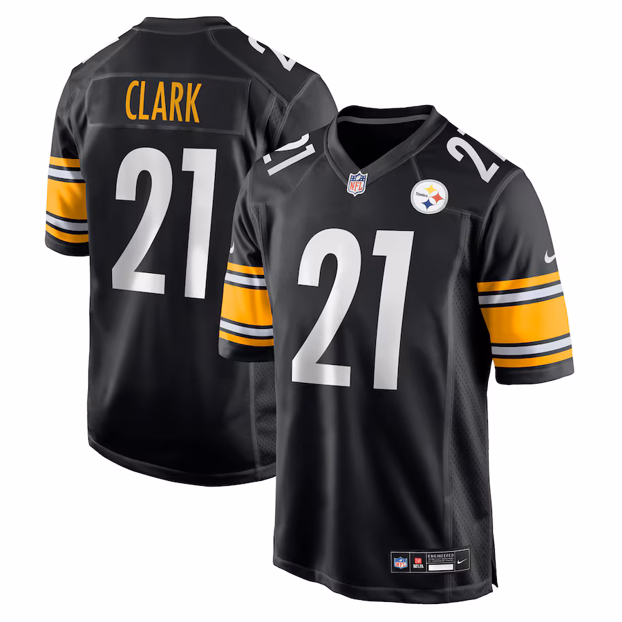 Men's Pittsburgh Steelers Chuck Clark Nike Black Team Game Jersey