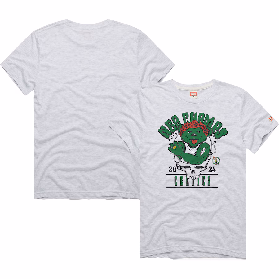 Unisex Boston Celtics Homage Ash 2024 NBA Finals Champions Grateful Dead Tri-Blend T-Shirt