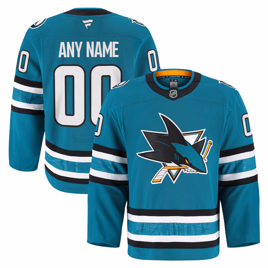 Men's San Jose Sharks Fanatics Teal Home Authentic Pro Custom Jersey