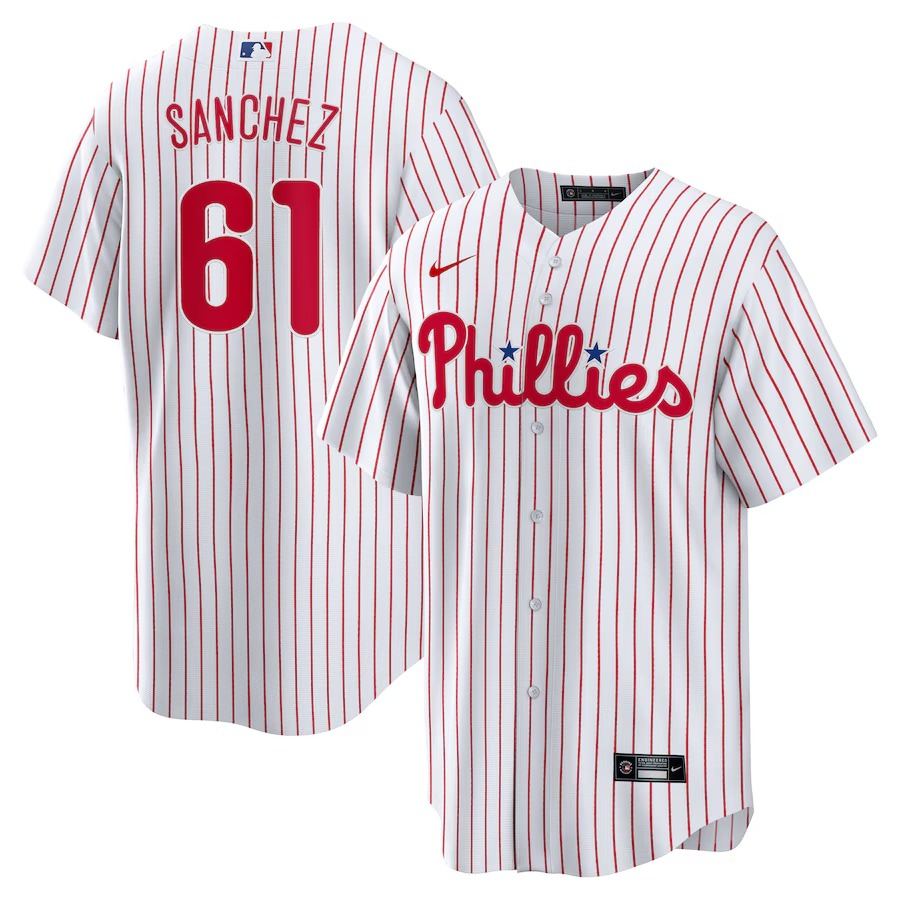 Men's Philadelphia Phillies Cristopher Sanchez Nike White Home Replica Jersey