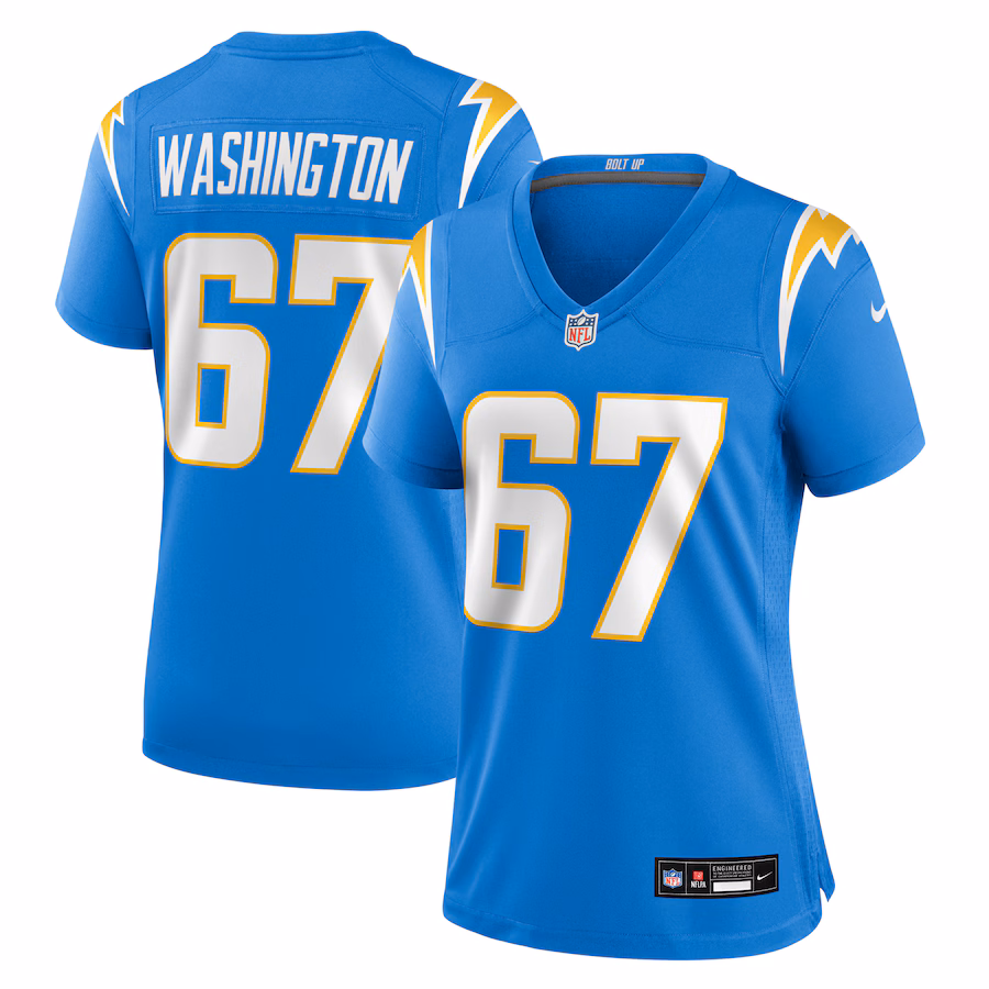 Women's Los Angeles Chargers Savion Washington Nike Powder Blue Team Game Jersey