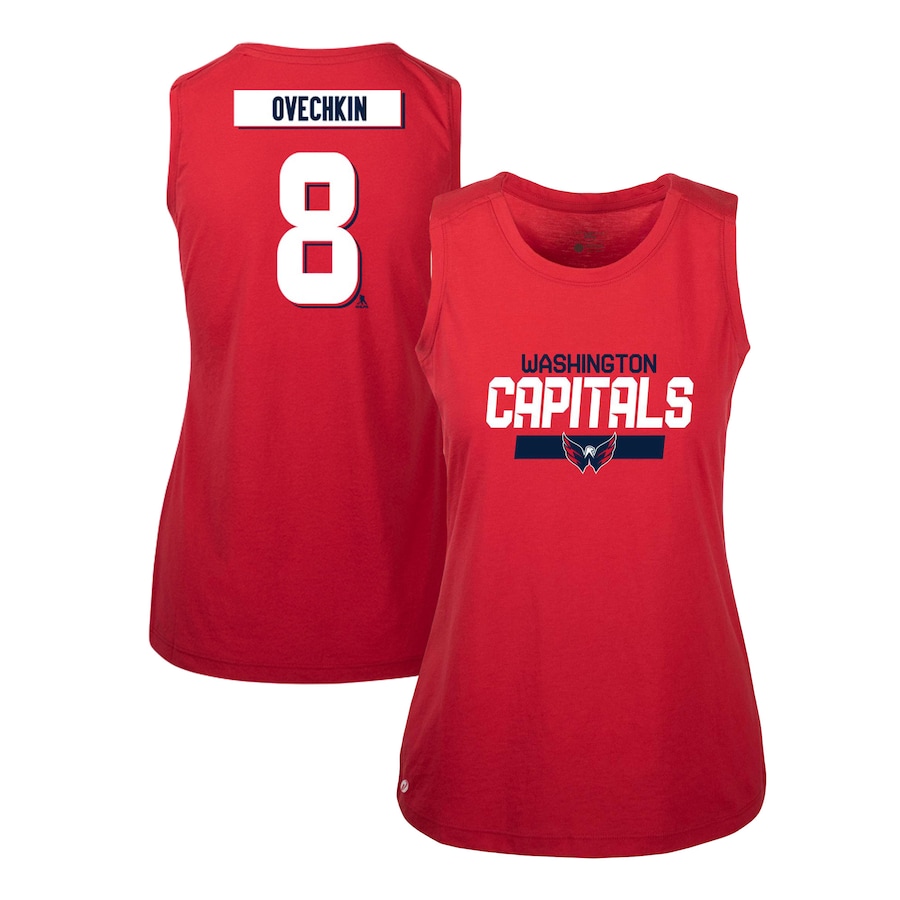 Women's Washington Capitals Alexander Ovechkin Levelwear Red Macy Player Name & Number Tank Top