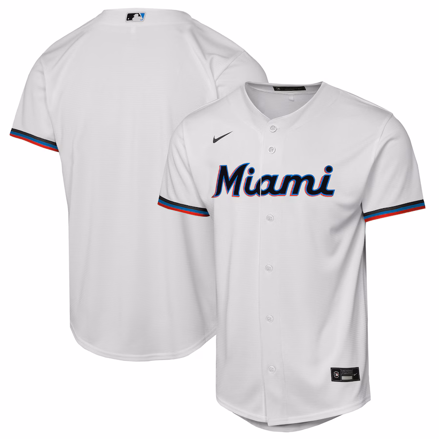 Youth Miami Marlins Nike White Home Replica Jersey