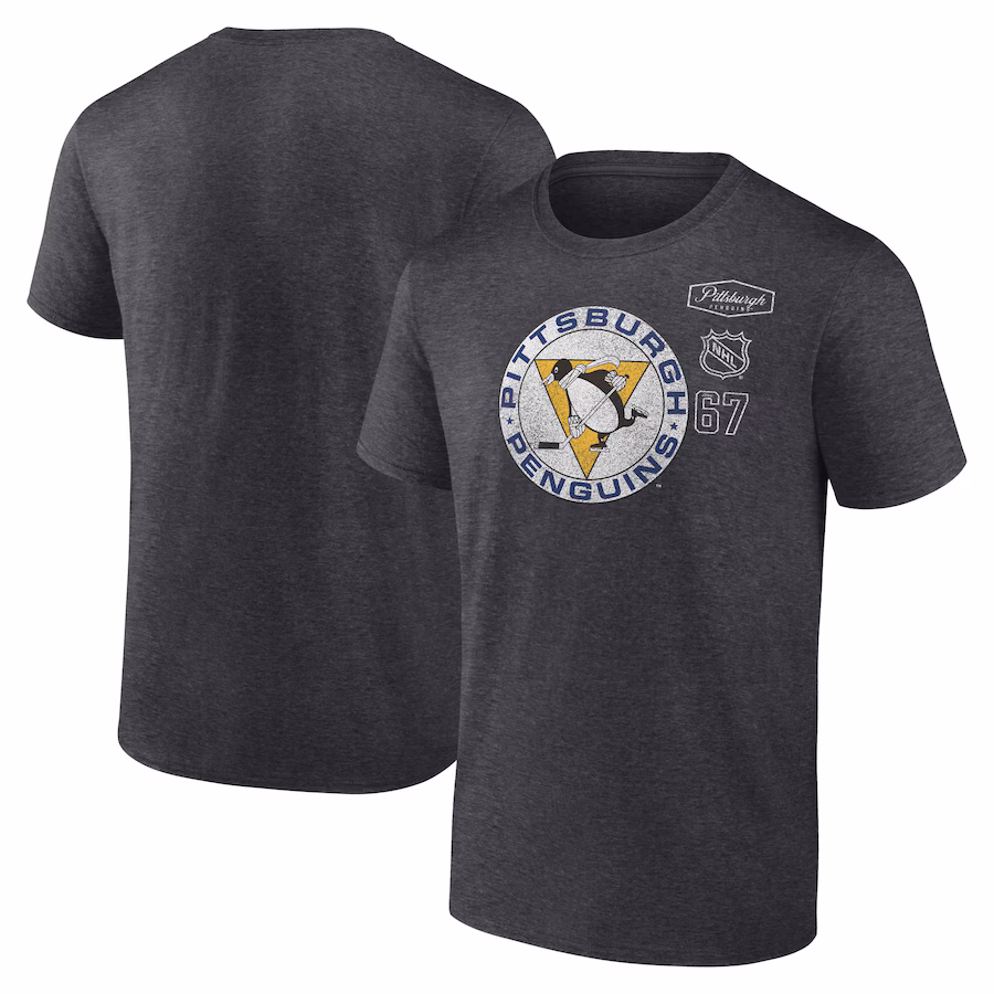 Men's Pittsburgh Penguins Fanatics Heather Charcoal Origin T-Shirt