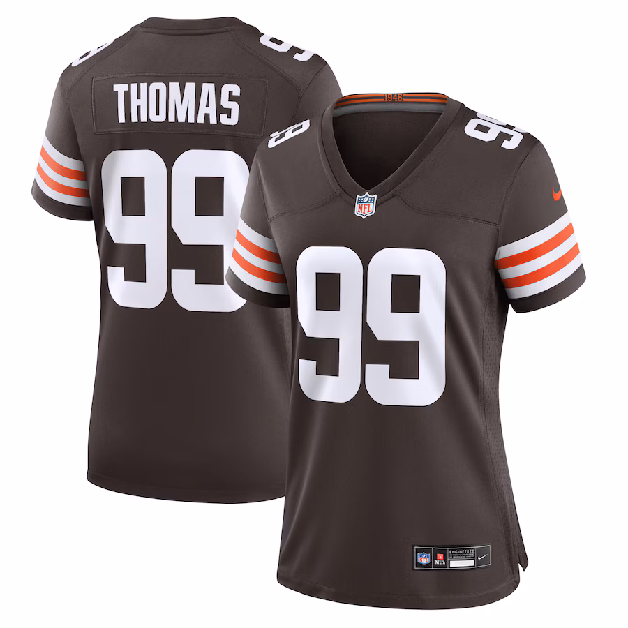 Women's Cleveland Browns Cameron Thomas Nike Brown Team Game Jersey