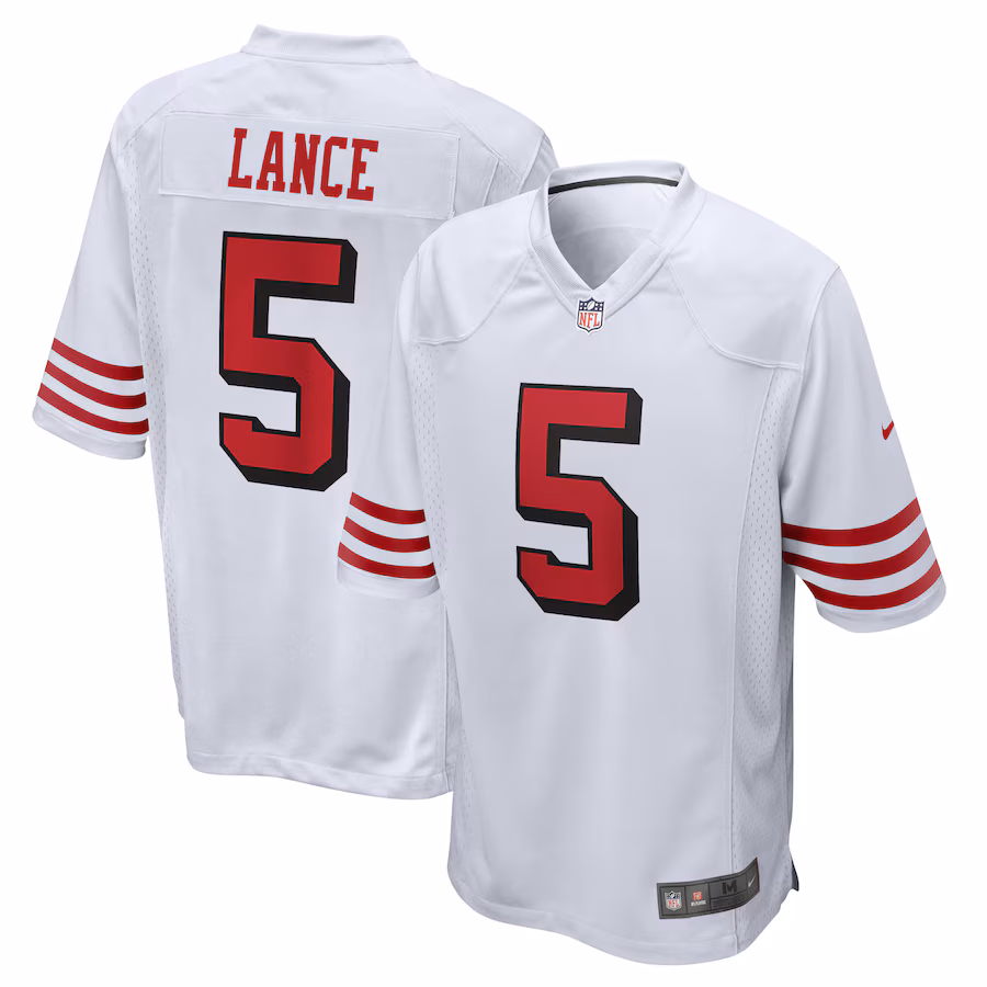 Men's San Francisco 49ers Trey Lance Nike White Alternate Game Jersey