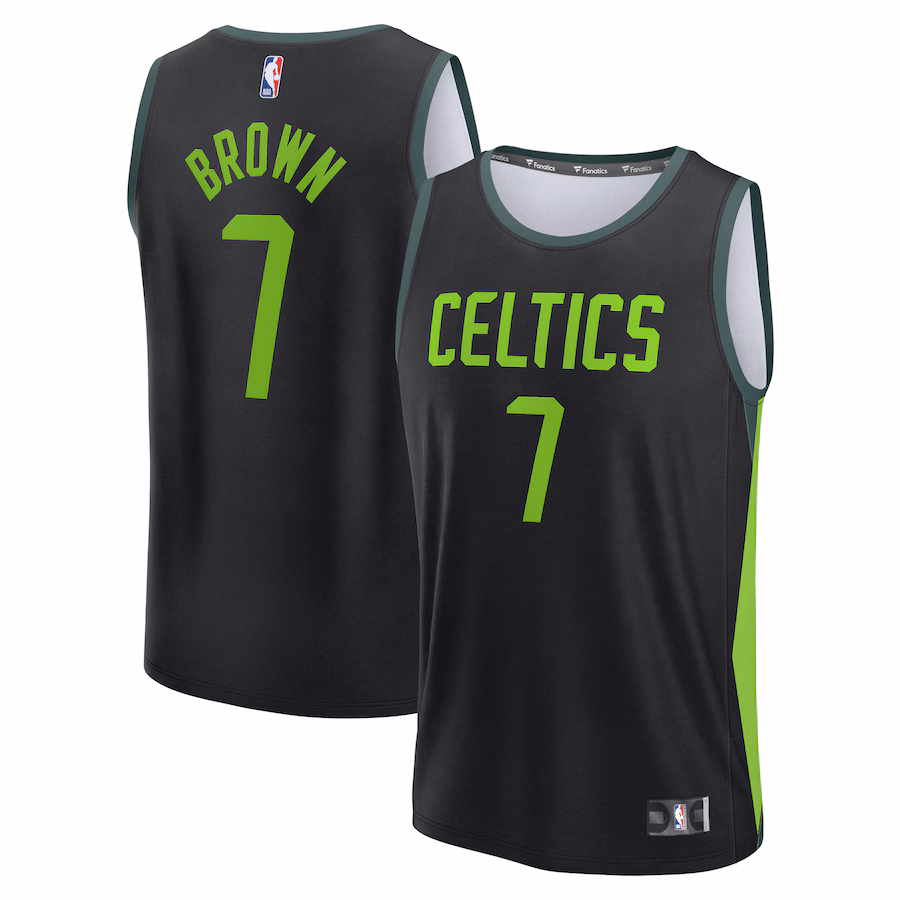 Youth Boston Celtics Jaylen Brown Fanatics Black 2024/25 Fast Break Player Jersey - City Edition