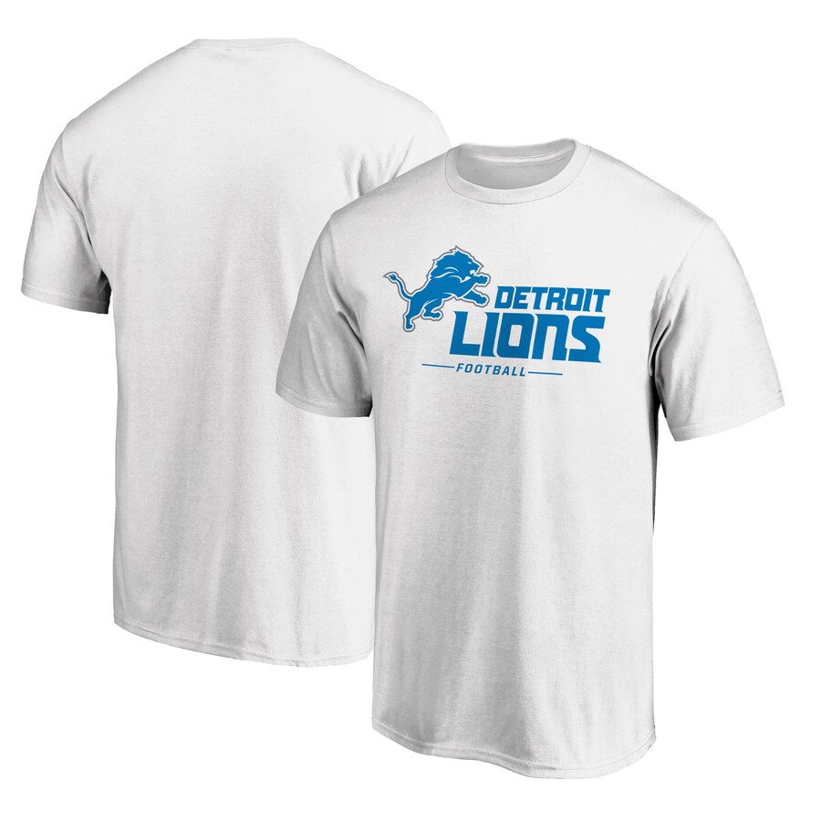 Men's Detroit Lions  White Lock Up T-Shirt