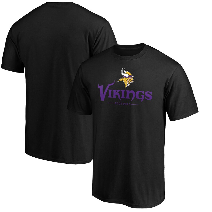Men's Minnesota Vikings Black Team Lockup T-Shirt