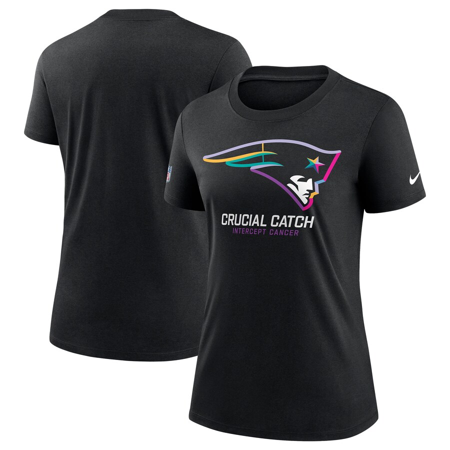 Women's New England Patriots  Nike Black 2024 NFL Crucial Catch Tri-Blend T-Shirt