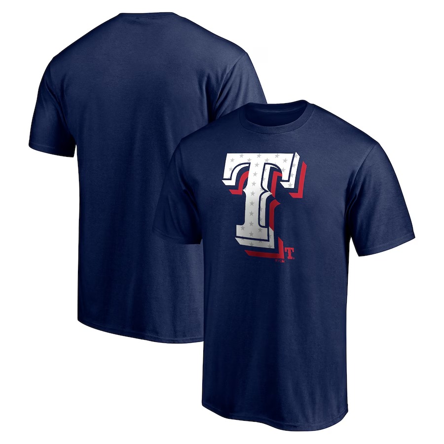 Men's Texas Rangers Navy Red White and Team T-Shirt