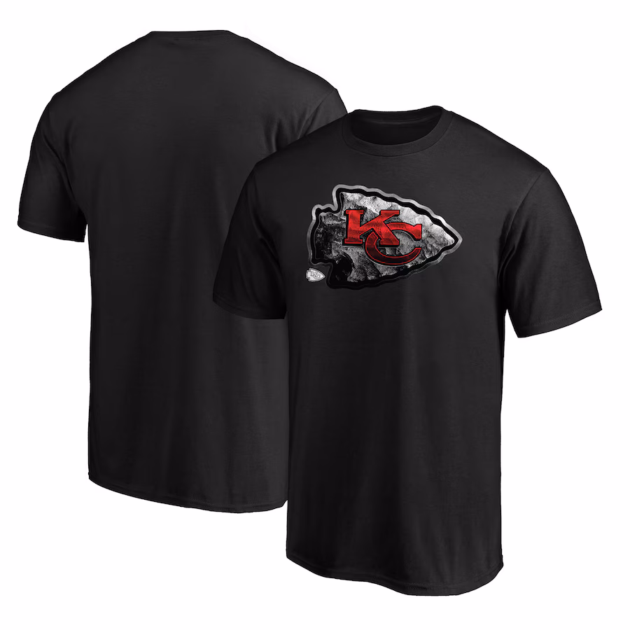 Men's Kansas City Chiefs  Black Midnight Mascot T-Shirt