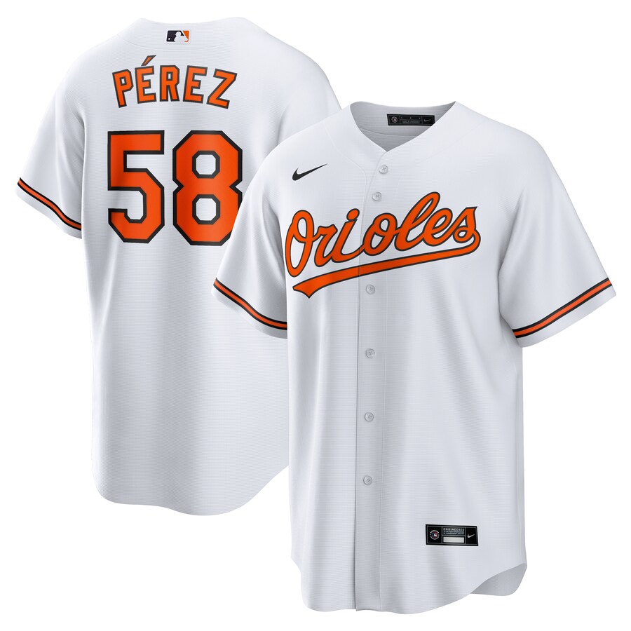 Men's Baltimore Orioles Cionel Perez Nike White Home Replica Jersey