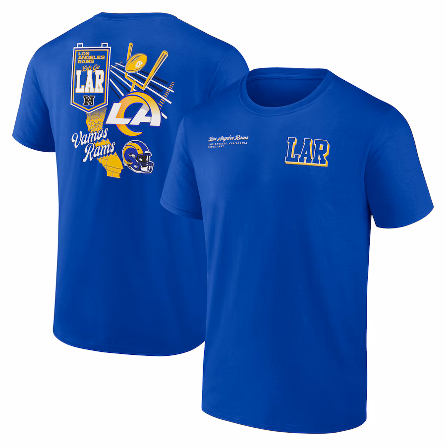 Men's Los Angeles Rams Fanatics Royal Split Zone T-Shirt