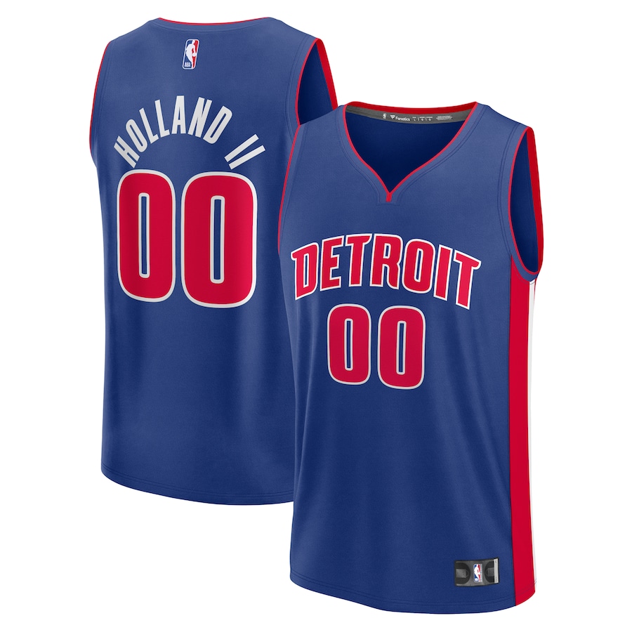 Men's Detroit Pistons Ron Holland II Fanatics Blue Fast Break Replica Player Jersey - Icon Edition