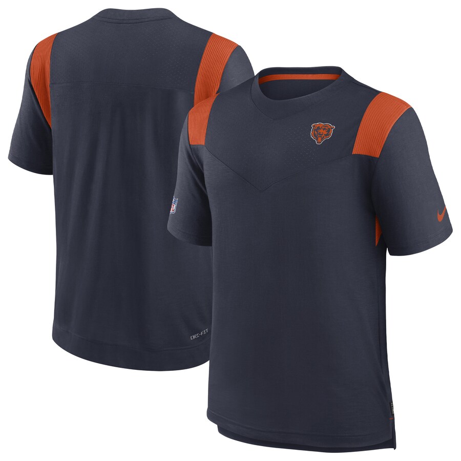 Men's Chicago Bears Nike Navy Sideline Tonal Logo Performance Player T-Shirt