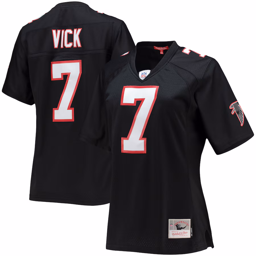 Women's Atlanta Falcons Michael Vick Mitchell & Ness Black Legacy Replica Player Jersey