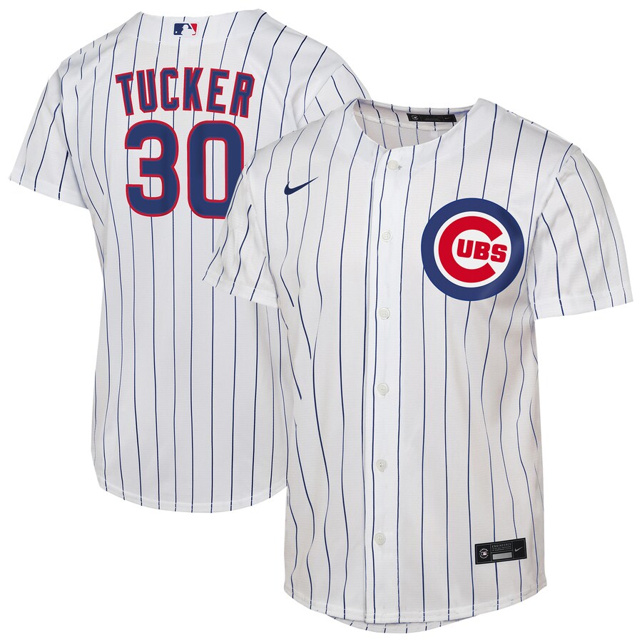 Youth Chicago Cubs Kyle Tucker Nike White Home Replica Jersey