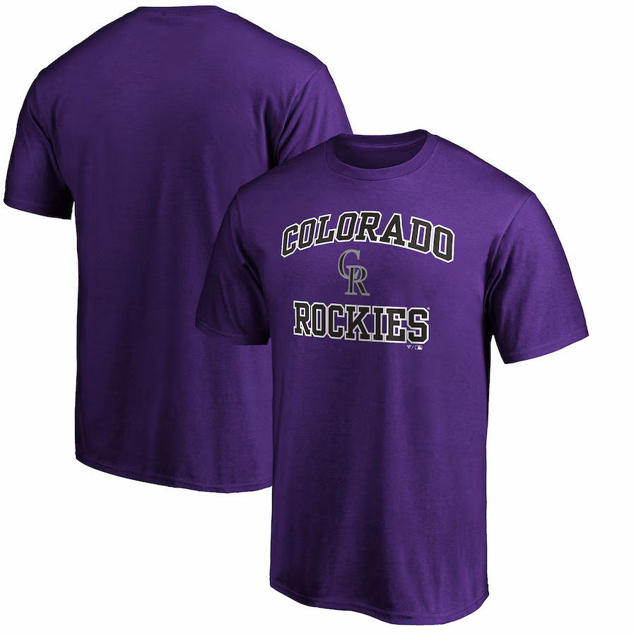 Men's Colorado Rockies Purple Heart & Soul T-Shirt