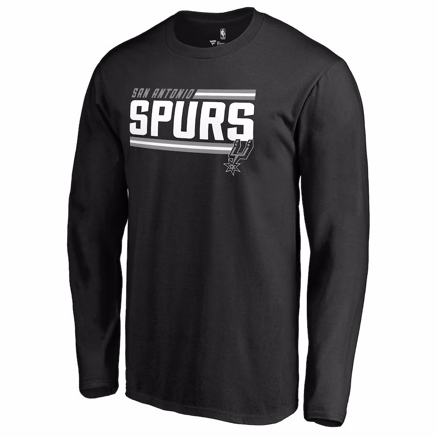 Men's San Antonio Spurs Black Onside Stripe Long Sleeve T-Shirt