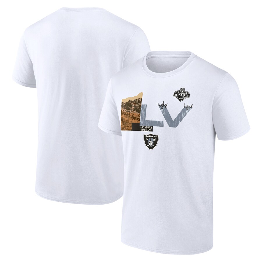 Men's Las Vegas Raiders White 2025 NFL Draft T-Shirt