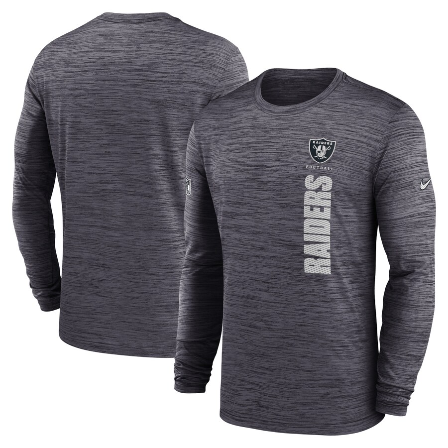 Men's Las Vegas Raiders Nike Black 2024 Sideline Velocity Performance Long Sleeve T-Shirt
