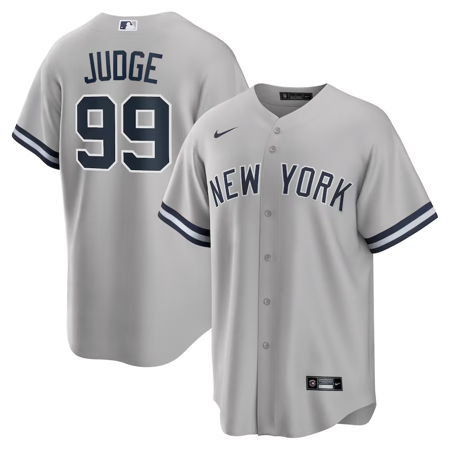 Men's New York Yankees Aaron Judge Nike Gray Big & Tall Road Replica Player Jersey