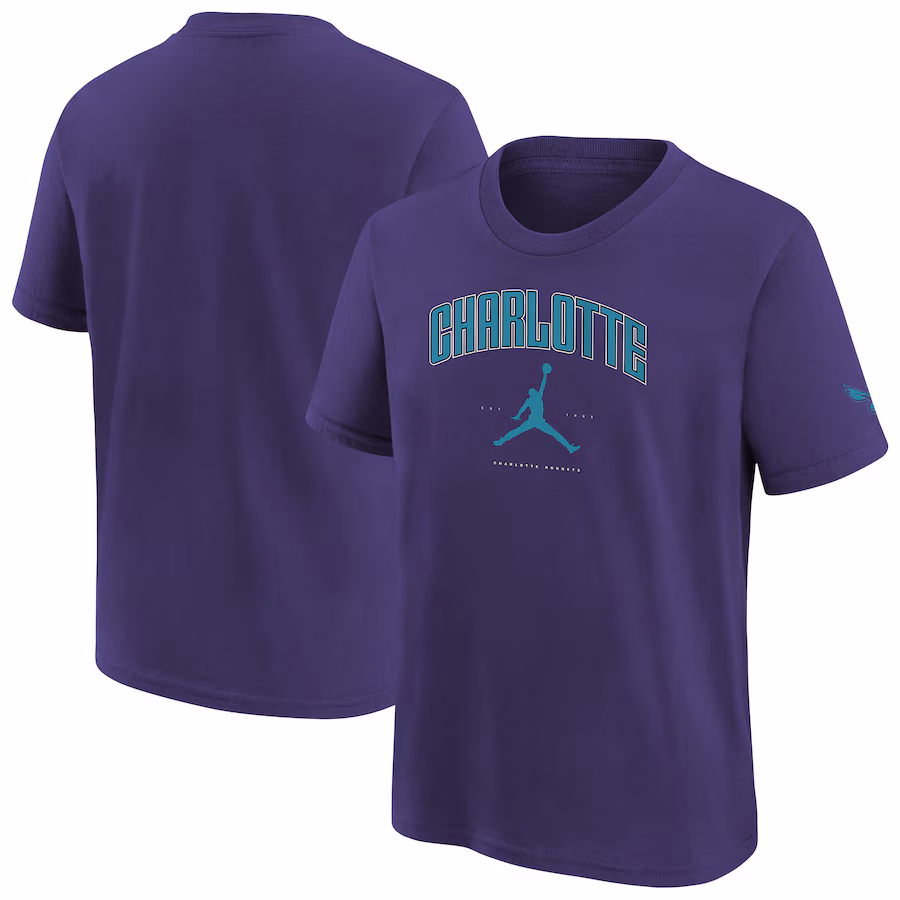 Youth Charlotte Hornets Jordan Brand Purple Essential Cities T-Shirt