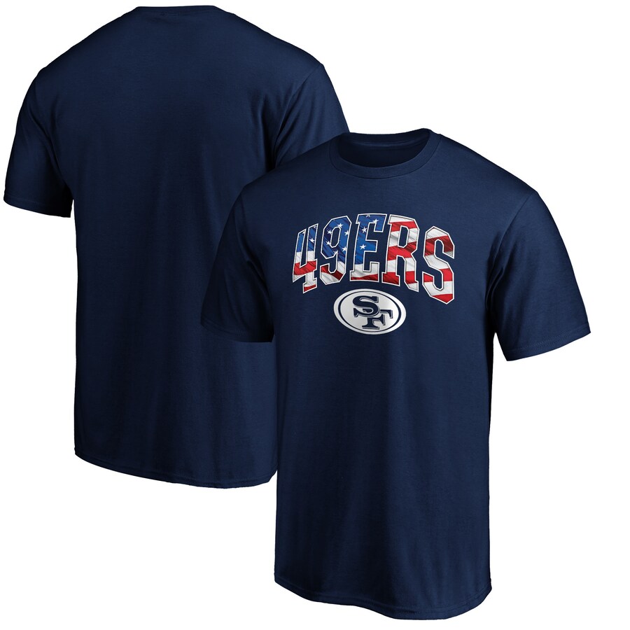 Men's San Francisco 49ers Navy Banner Wave Logo T-Shirt