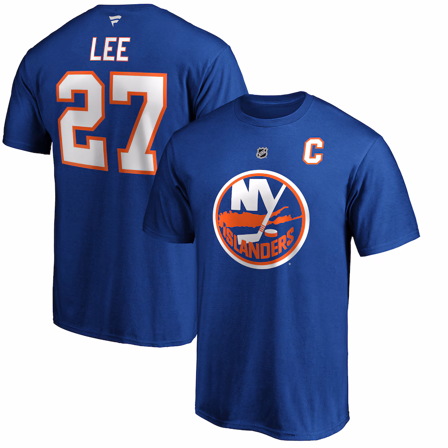 Men's New York Islanders Anders Lee Fanatics Royal Authentic Stack Name & Number T-Shirt