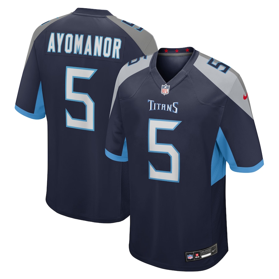 Men's Tennessee Titans Elic Ayomanor Nike Navy Team Game Jersey