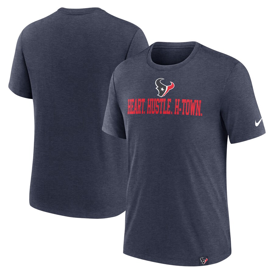 Men's Houston Texans  Nike Heather Navy Blitz Tri-Blend T-Shirt