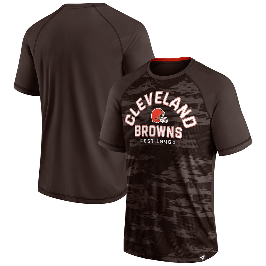 Men's Cleveland Browns Fanatics Brown Hail Mary Raglan T-Shirt