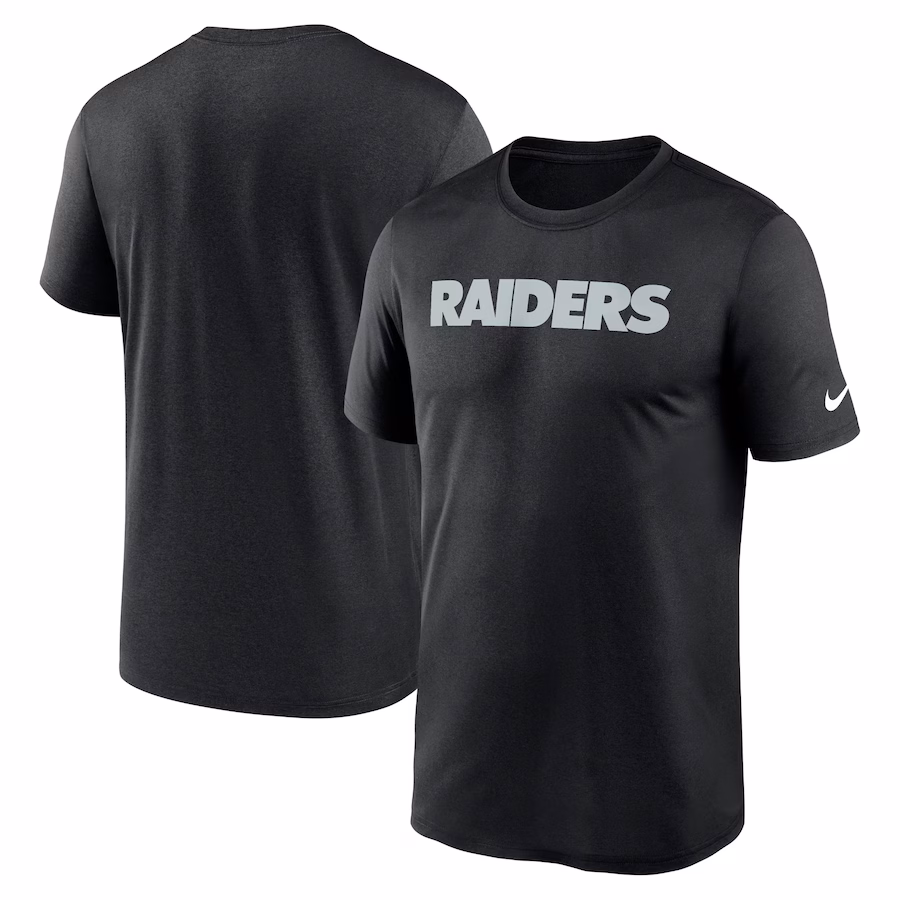 Men's Las Vegas Raiders Nike Black Primetime Legend Wordmark Performance T-Shirt