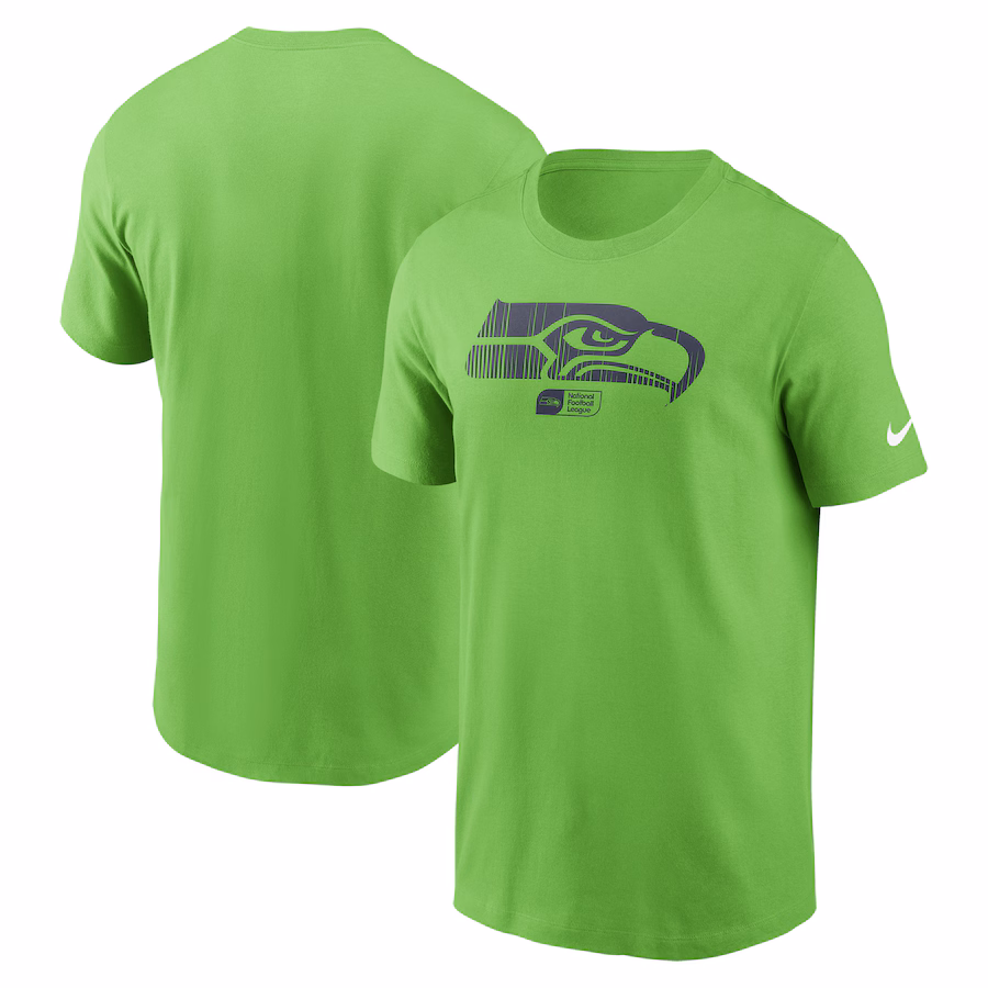 Men's Seattle Seahawks Nike Neon Green Faded Essential T-Shirt