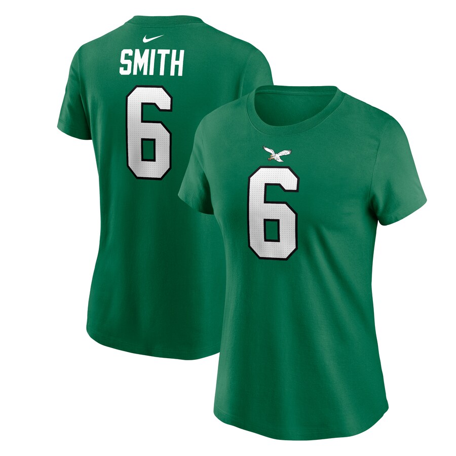 Women's Philadelphia Eagles DeVonta Smith Nike Kelly Green Player Name & Number T-Shirt