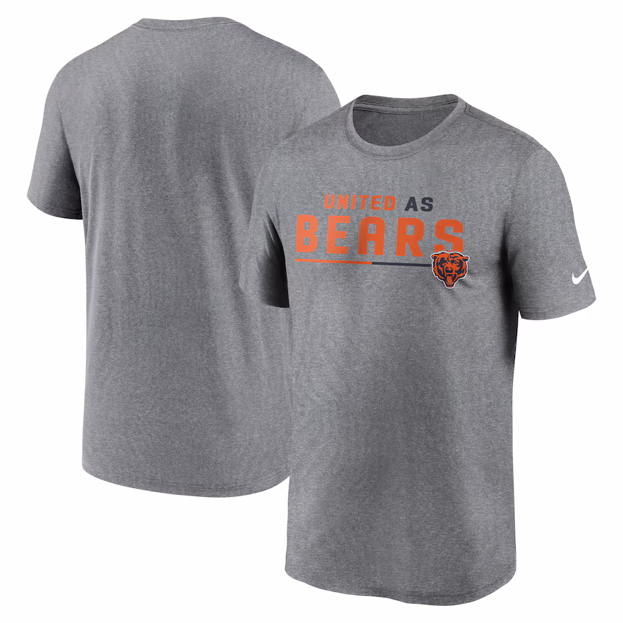 Men's Chicago Bears Nike Heather Gray Legend Team Shoutout Performance T-Shirt