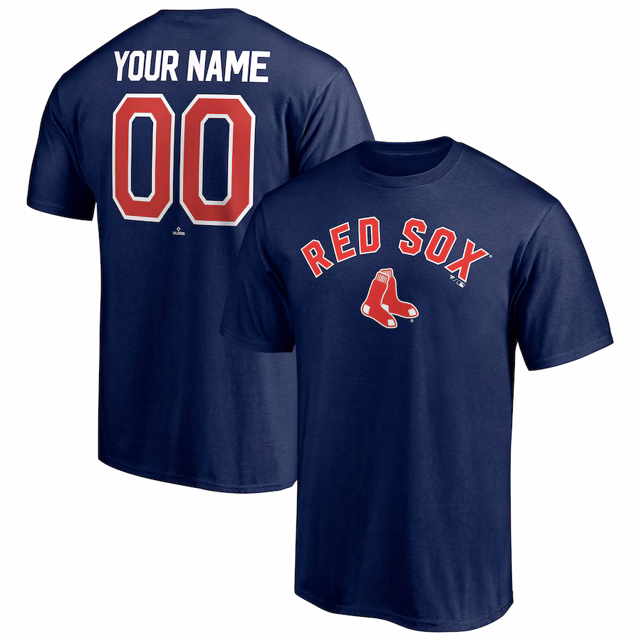 Men's Boston Red Sox Navy Personalized Team Winning Streak Name & Number T-Shirt