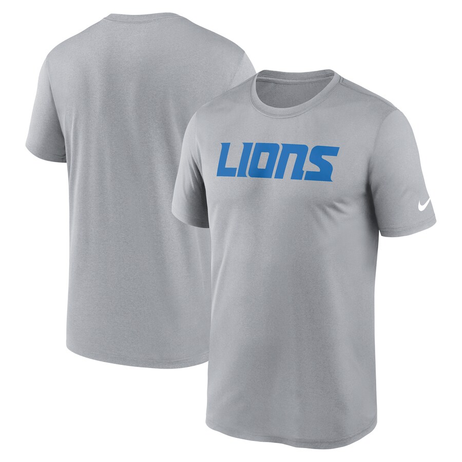 Men's Detroit Lions Nike Heather Gray Primetime Legend Wordmark Performance T-Shirt