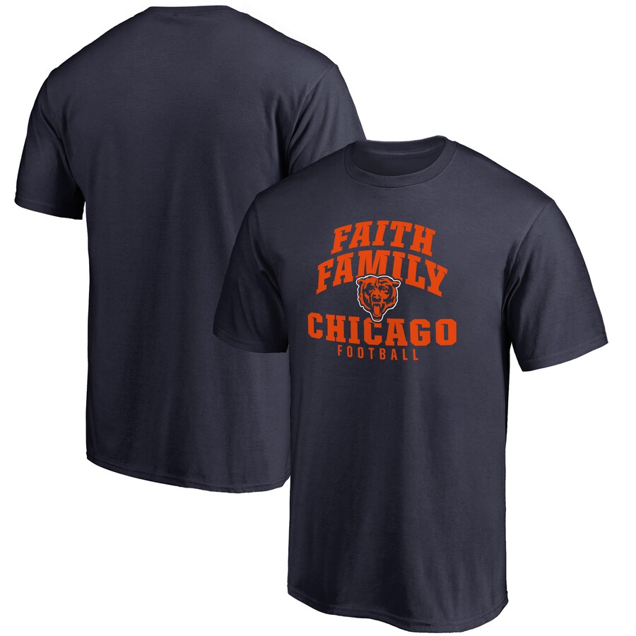 Men's Chicago Bears Navy Faith Family T-Shirt