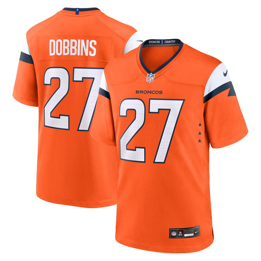 Men's Denver Broncos J.K. Dobbins Nike Orange Team Game Jersey