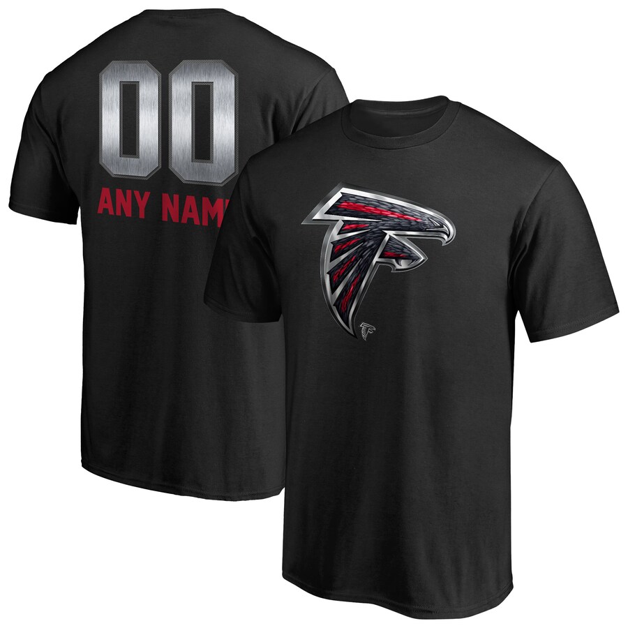 Men's Atlanta Falcons Black Personalized Midnight Mascot T-Shirt